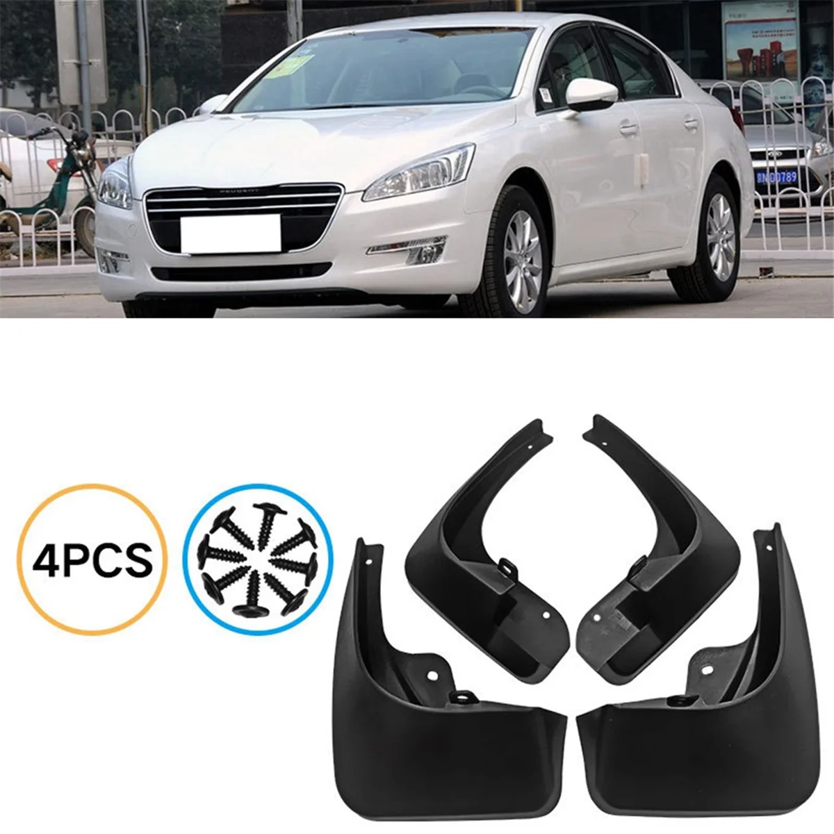 4PCS Car Mudguard Mud Flaps Splash Mud Guard Fender for Peugeot 508 2011-2018 Car