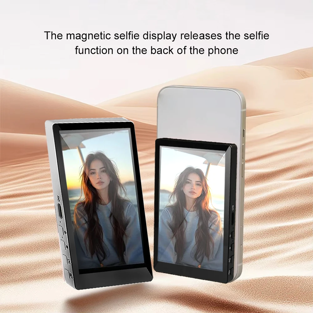 

Magnetic Phone Selfie Monitor Screen for Smartphone Rear Camera Selfie Vlog Live Stream for iPhone Android phone