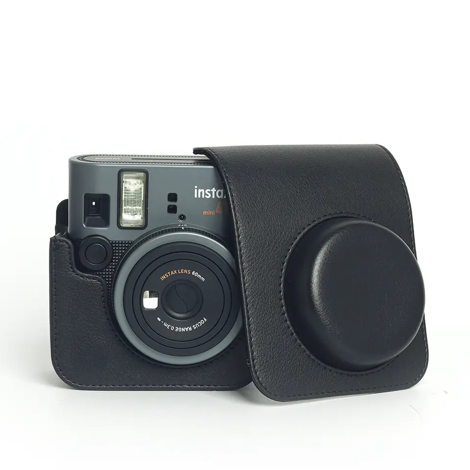 حقيبة كاميرا Fujifilm Instax Mini 41 + 5 قطع مغناطيس صغير + صندوق تخزين جلدي حقيبة كروسبودي جلدية ريترو اكسسوارات بني / أسود - 4