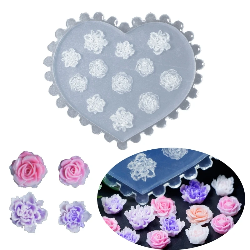 DIY 3D Flower Nail Art Silicone Mold Embossed Pattern Nail Stencils Sculpture Mould Decoration for Manicurists Jewelry Supply