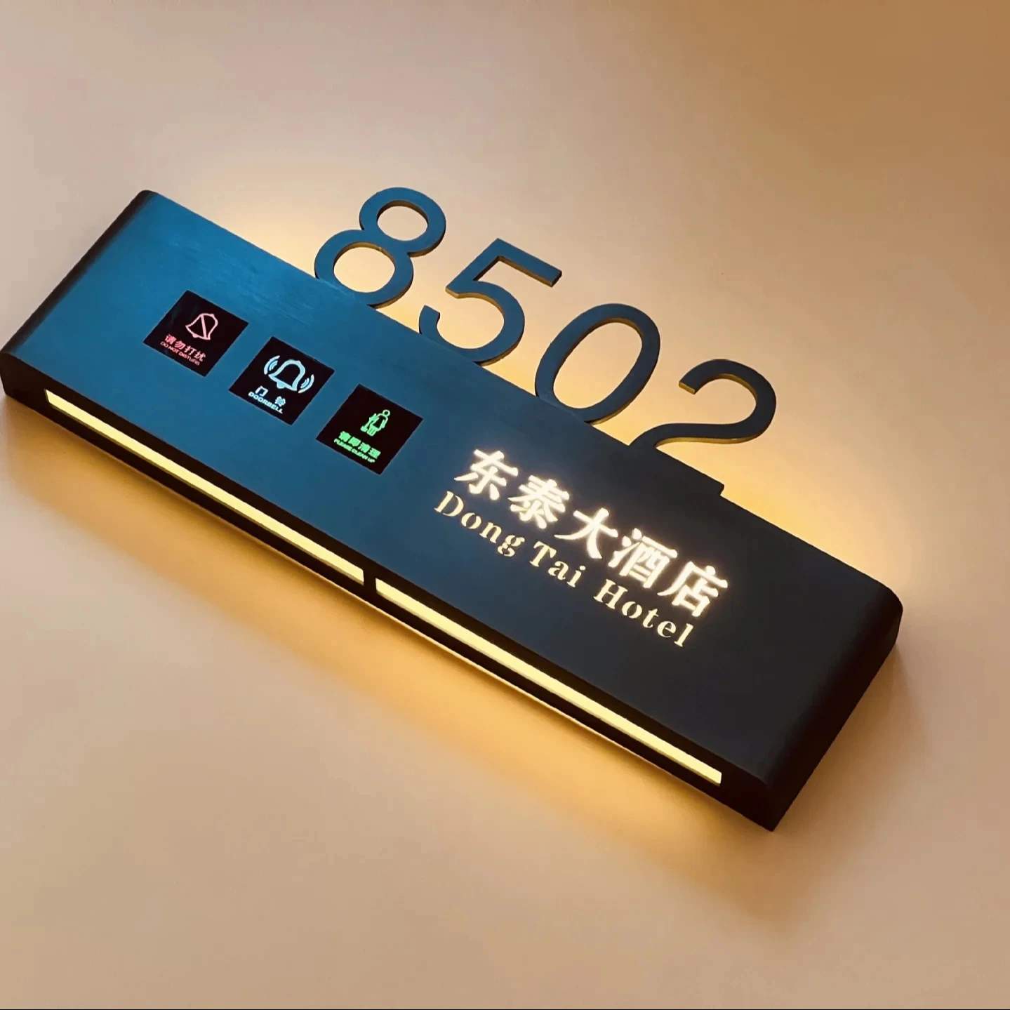 Customized Hotel Room Door Bell System With DND Electronic Doorplate apartment numbers led door sign hotel door number plates