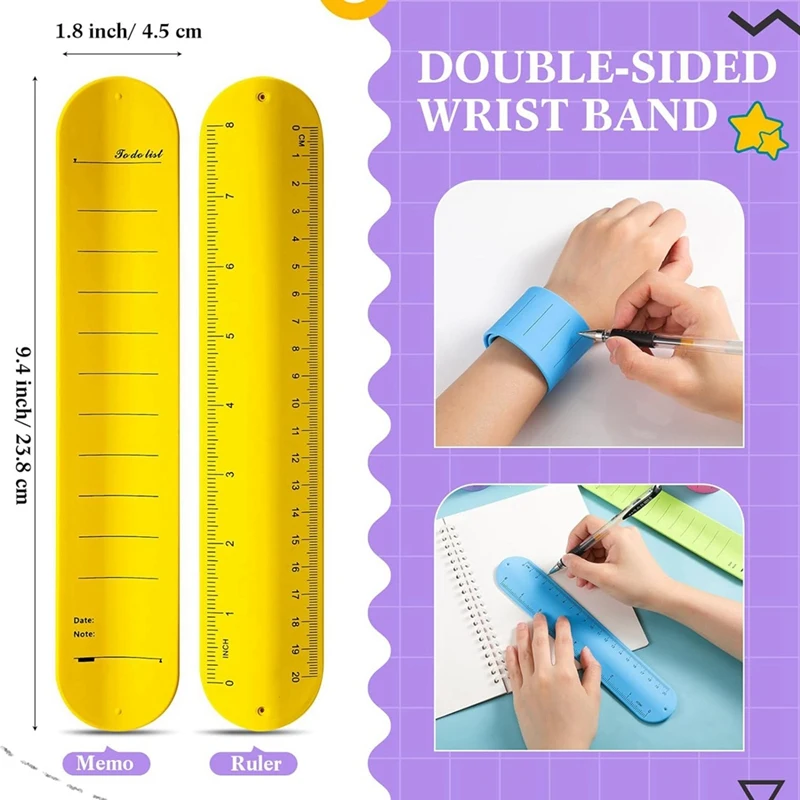 SCLS 6 Pcs Nurse Silicone Bracelet To Do List Slap Silicone Reminder Bracelet 9.4X1.8In Reusable Wearable Wrist