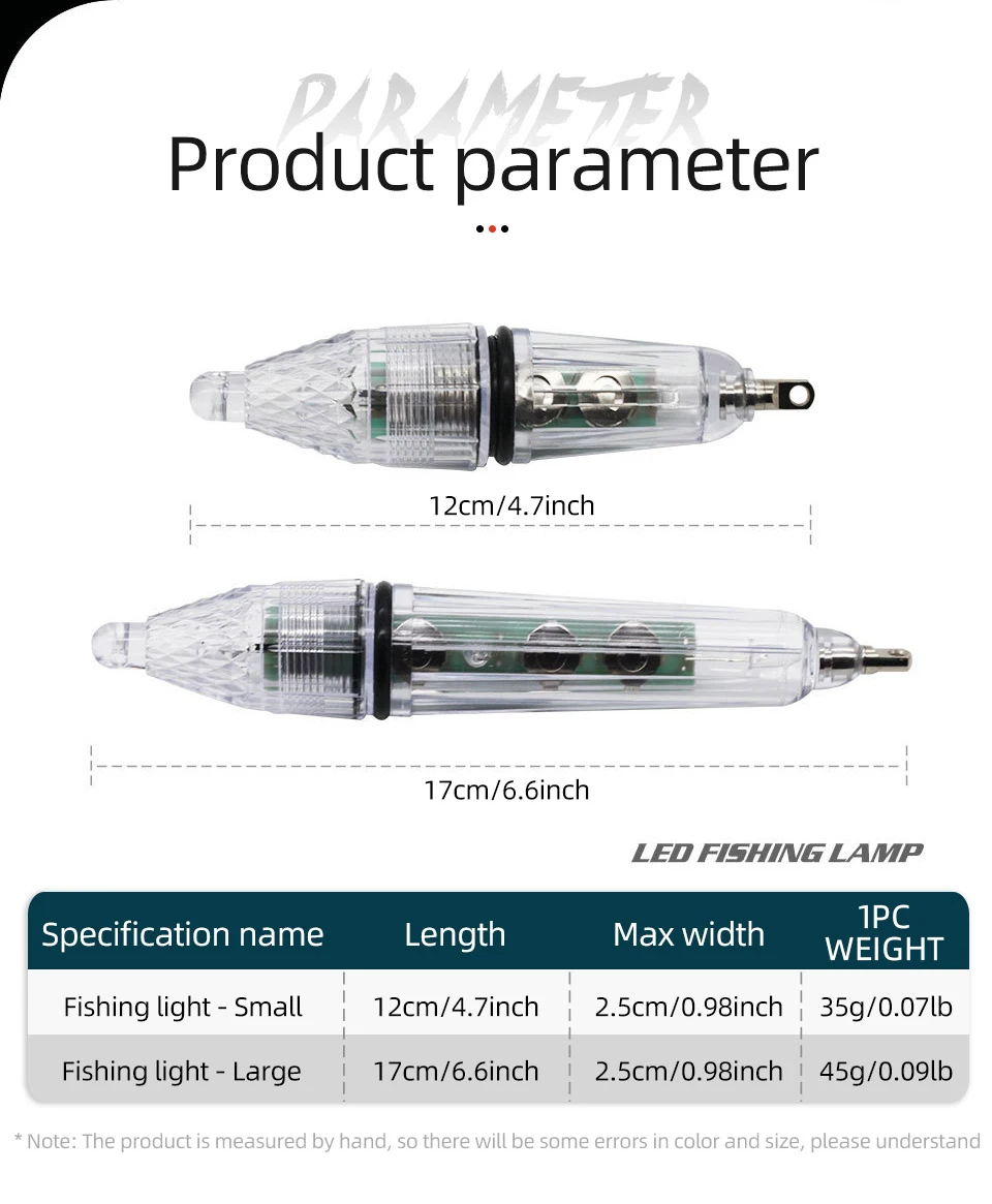 ShareShark 5 Stück/Beutel 12/17cm LED Tiefsee-Blitzlicht Nachtangellicht Tintenfisch-Köder Unterwasser-Angellampe – Detail 2