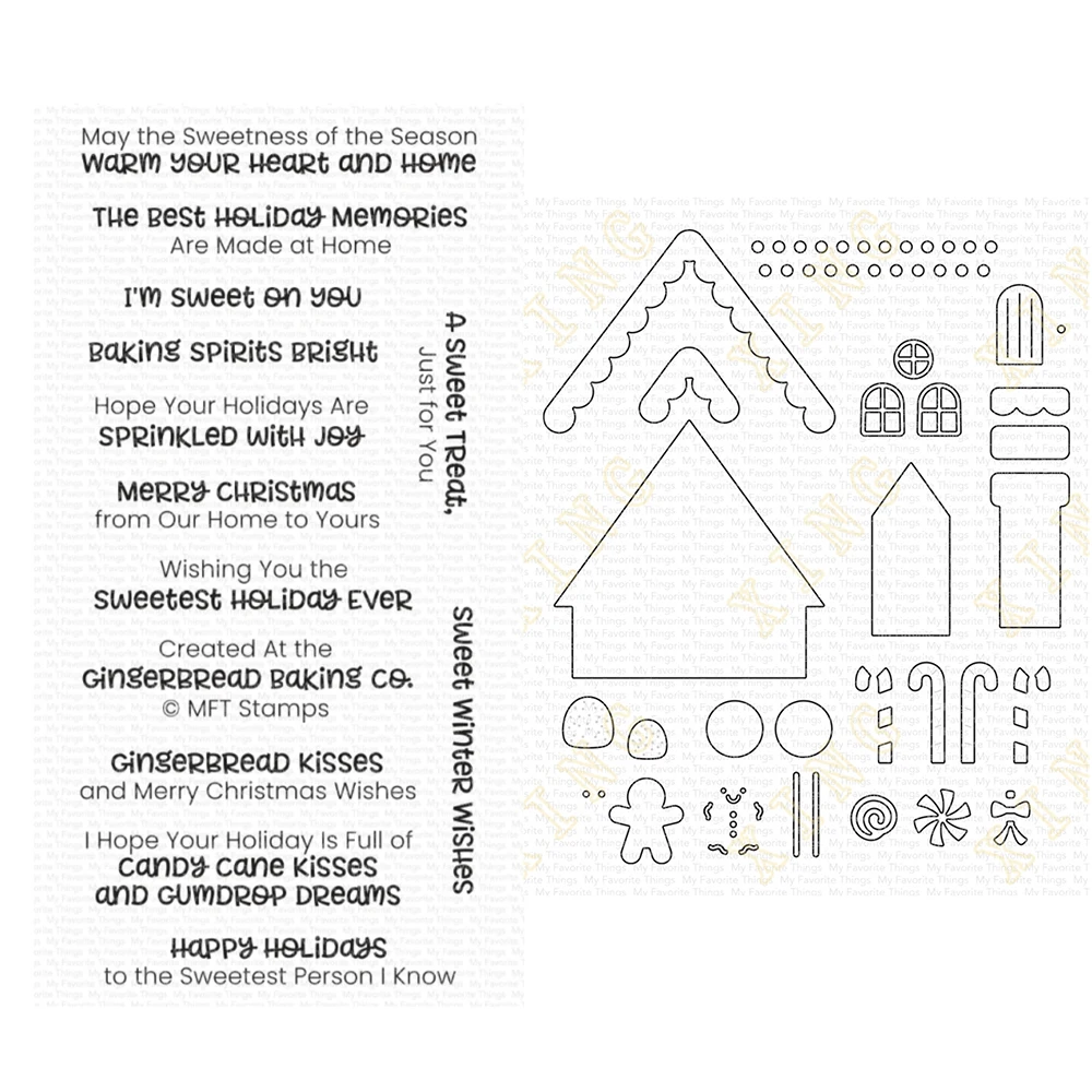 

Metal Cutting Dies Clear Stamps Scrapbook Diary Decoration Embossing Template Diy Greeting Card Handmade New Gingerbread House