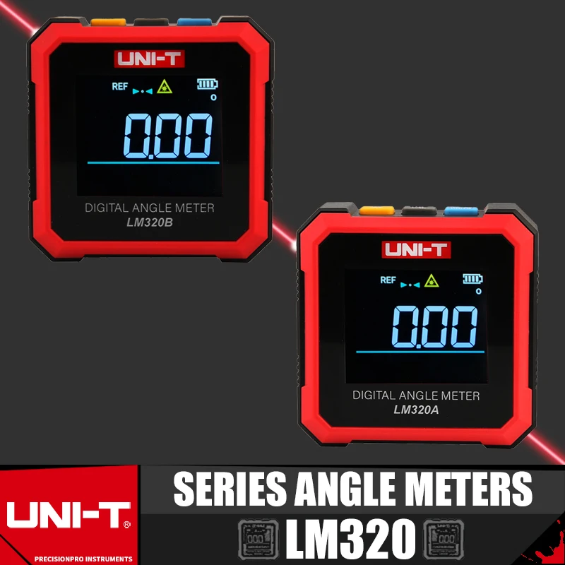 

UNI-T LM320A LM320B Electronic Angle Meter Bevel Box Digital Protractor Magnetic Inclinometer Angle Tester Backlight