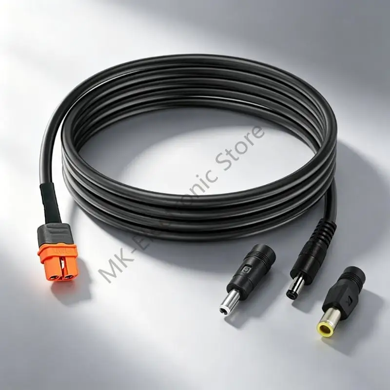 R2LF Solar Use XT60i to DC5521 Power Cable with DC5525 and DC7909 Add-On Set, 15AWG Cord for Daily Charging Tasks