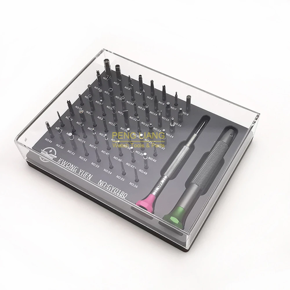 Watchmaker Tools, High Precision Special Screwdriver kit*56PCS different blades Quality screwdrivers for name brand watches