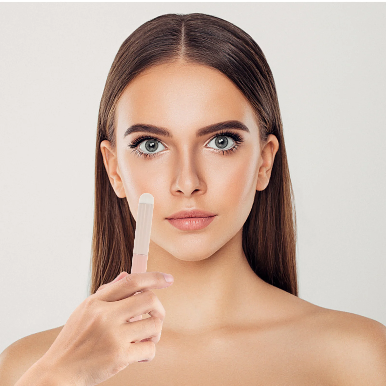 Set di 2 pennelli per labbra ultra morbidi con design a testa di fungo per un'applicazione precisa del rossetto, facile da applicare, lucidalabbra e balsamo