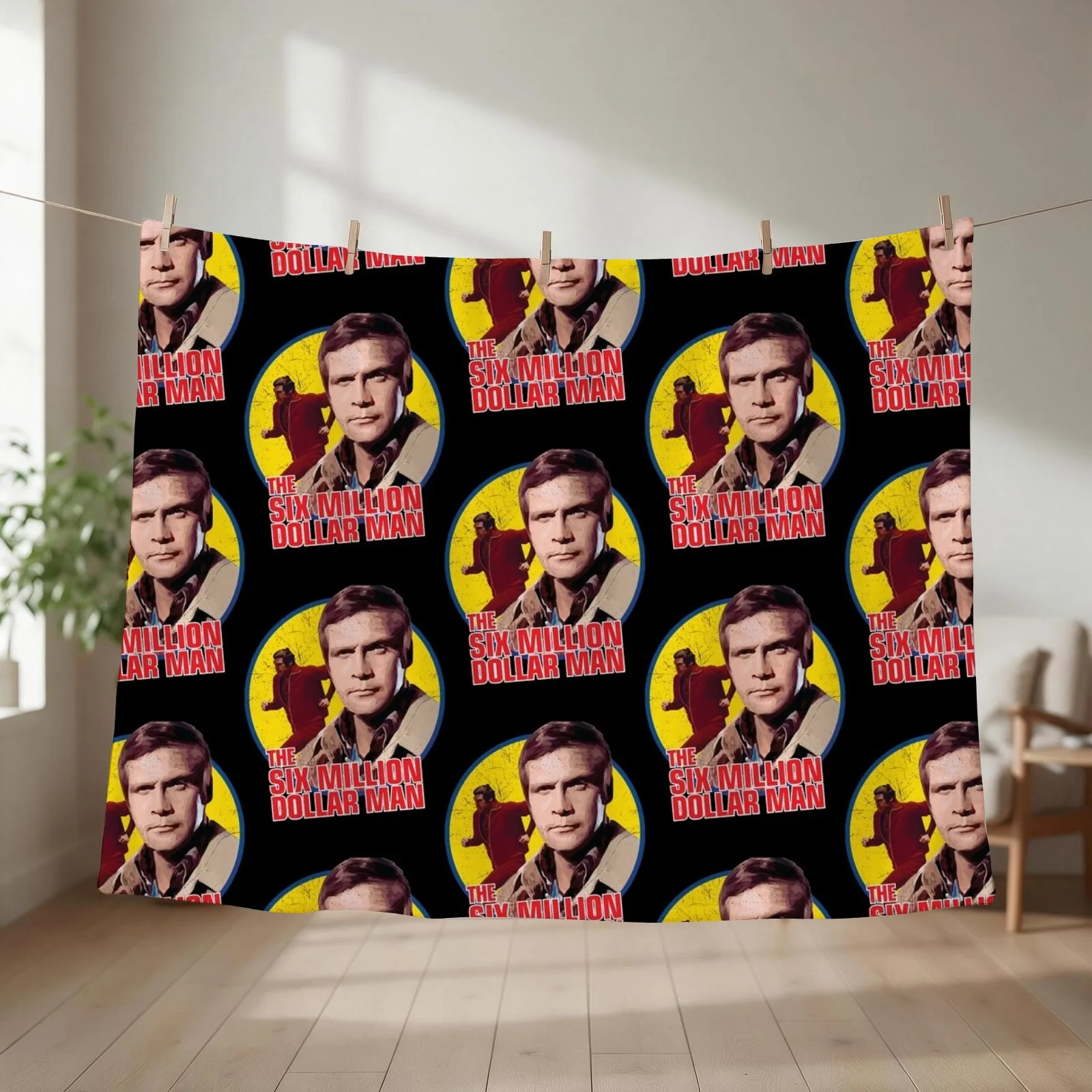 The six million dollar man vintage Throw Blanket Retros Decorative Sofas blankets ands Sofa Blankets