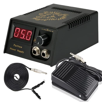 Professional Tattoo Power Supply Kit with Tattoo Clip Cord Foot Pedal Switch for Tattoo…