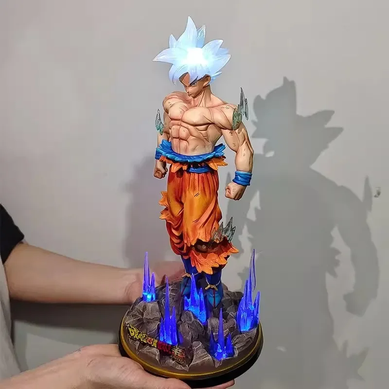 32cm Dragon Ball Anime Figure Son Goku Migatte No Gokui Emit Light Peripheral Oversized Statue Action Figure Desktop Gift Toys