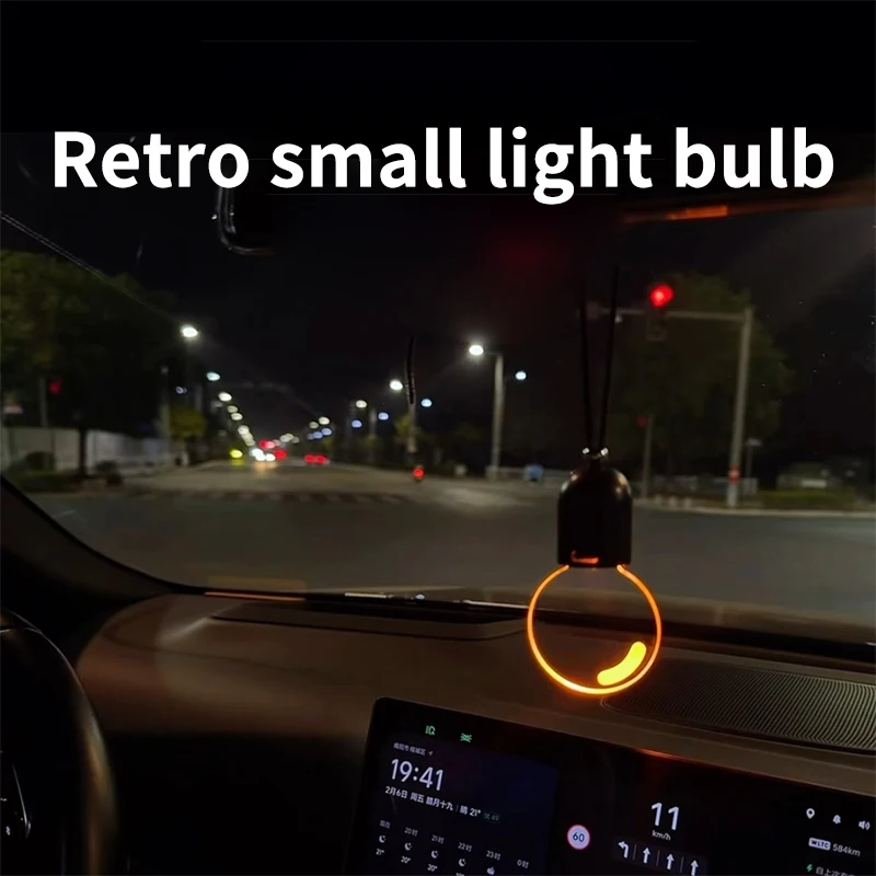 Car mounted small light bulb, interior decoration, car decoration, ambient light, pendant style creative car hanging night light
