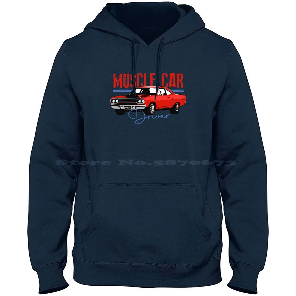 70 Red Muscle Car 100% Pure Cotton Hoodie Tshirt 1968 1969 1970 Plymouth Roadrunner Road Runner Satellite Gtx Muscle Car Cars