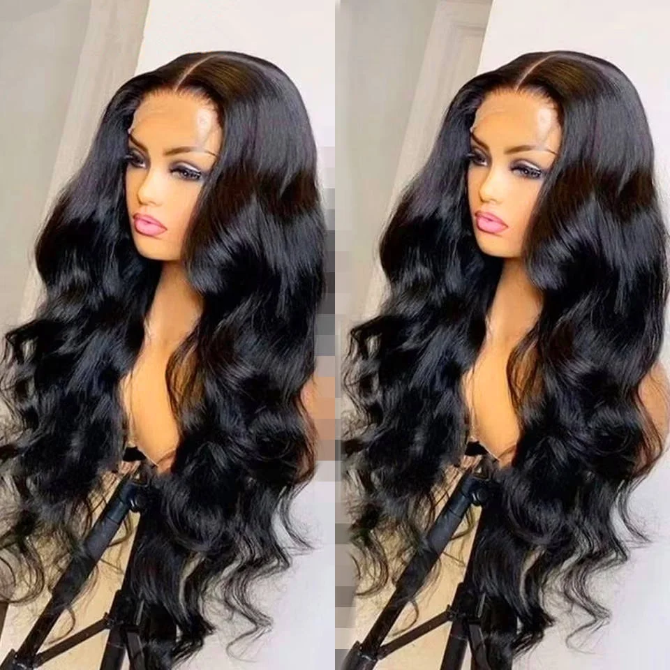 

30 36 дюймов Объемная волна 13x6 Кружевные фронтальные парики 13x4 HD Прозрачные кружевные передние бразильские предварительно сорванные парики из человеческих волос для женщин