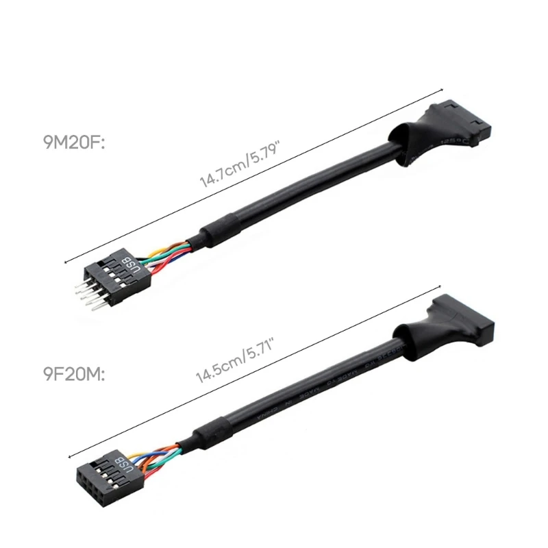 20pin usb3.0 fêmea/macho para 9pin usb2.0 macho/fêmea conversor adaptador 10cm dropshipping