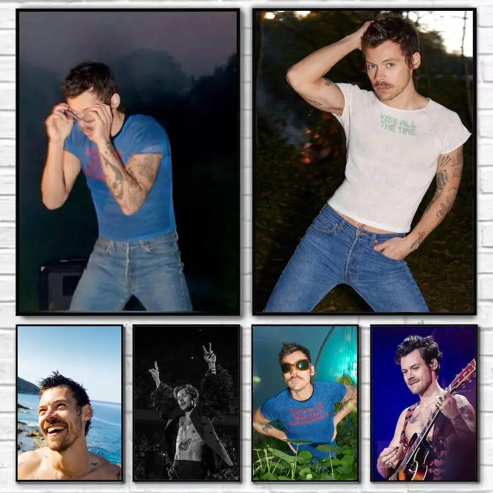 

Harry Kiss All The Time S-Styles Poster Self-adhesive Art Waterproof Paper Sticker Coffee House Bar Room Wall Decor