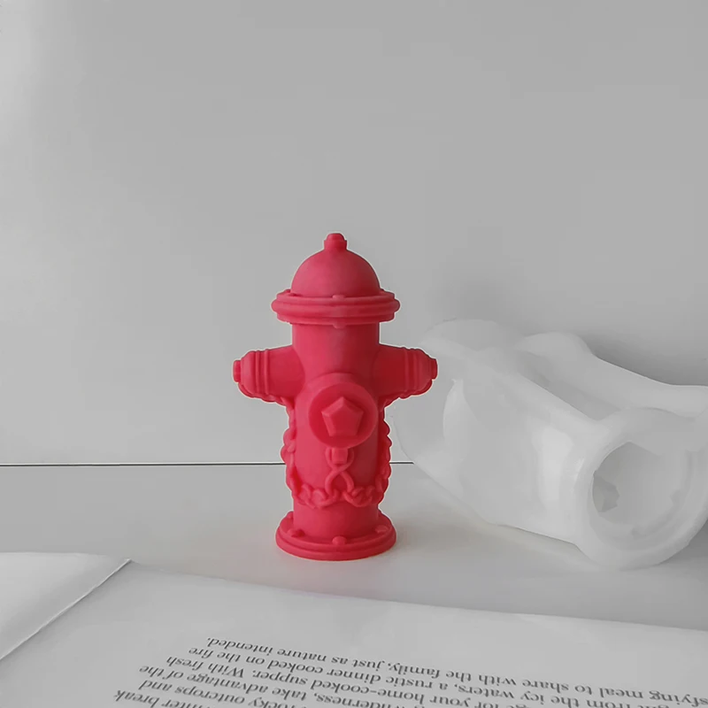 3D Fire Hydrant Silicone Mold DIY Aromatherapy Candle Plaster Simulation Fire Hydrant Gypsum Resin Home Decor Craft Mould