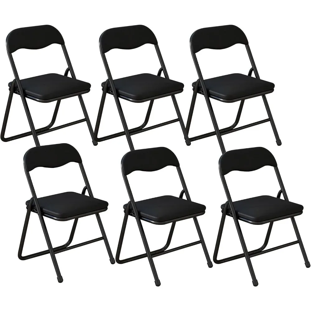 

Folding Chairs Set of 6, Padded Folding Chairs Suitable for Home Office Wedding Party Indoor and Outdoor Events Steel