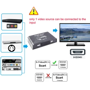 Scart to HDMI converter 3-in-1 composite AV S-video Scart to HDMI cable converter Scart RCA in to HDMI out for wii DVD HDTV 8 best sales scart - №8