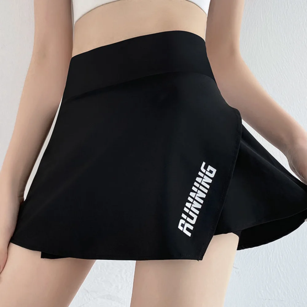 New Polyester Sports Skirt with Split Elastic Waist Slit Tight-fitting Skirt Anti-Slip Yoga Skirt Women