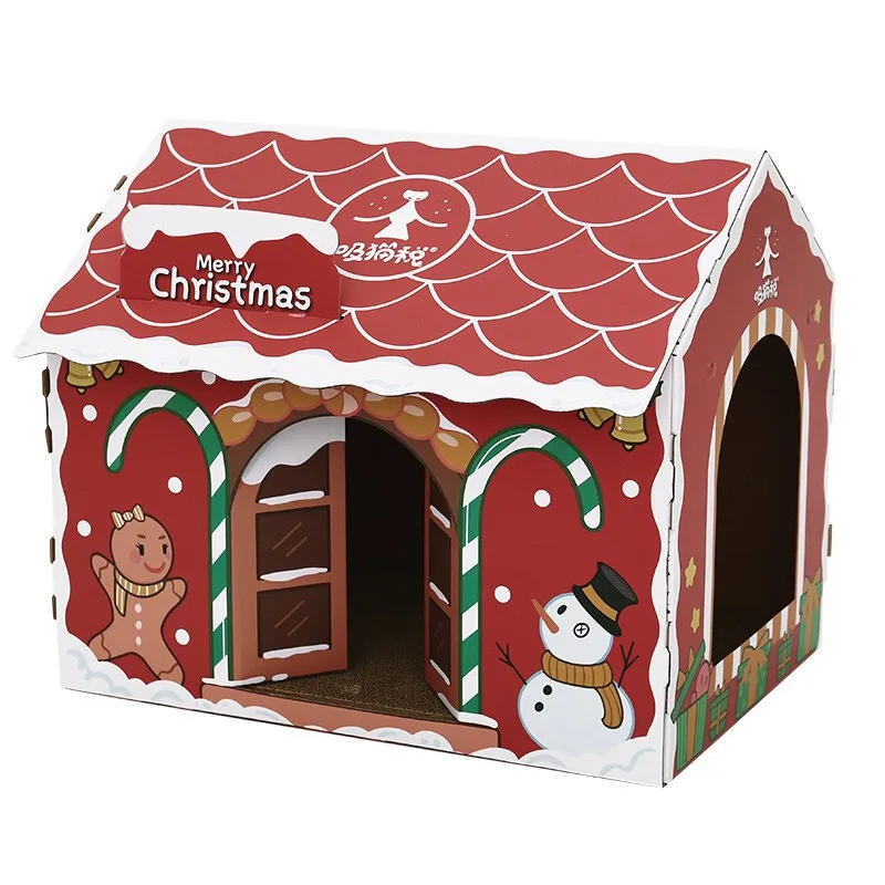 

Christmas cat scratching board cat nest carton cat paw board wear-resistant cat carton scratch-resistant cardboard cat house