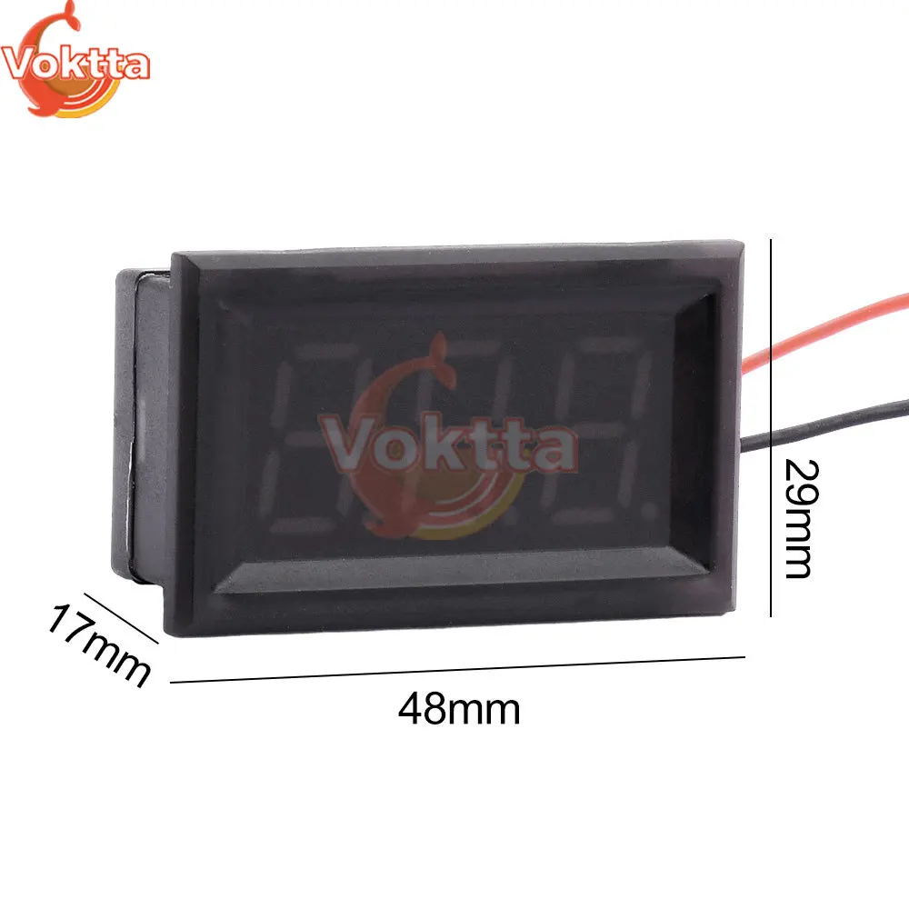 Voltímetro digital led dc 4.5v-30v, 0.56 unidades, à prova d'água, testador de tensão para carros, motocicleta, painel de medidor de exibição led