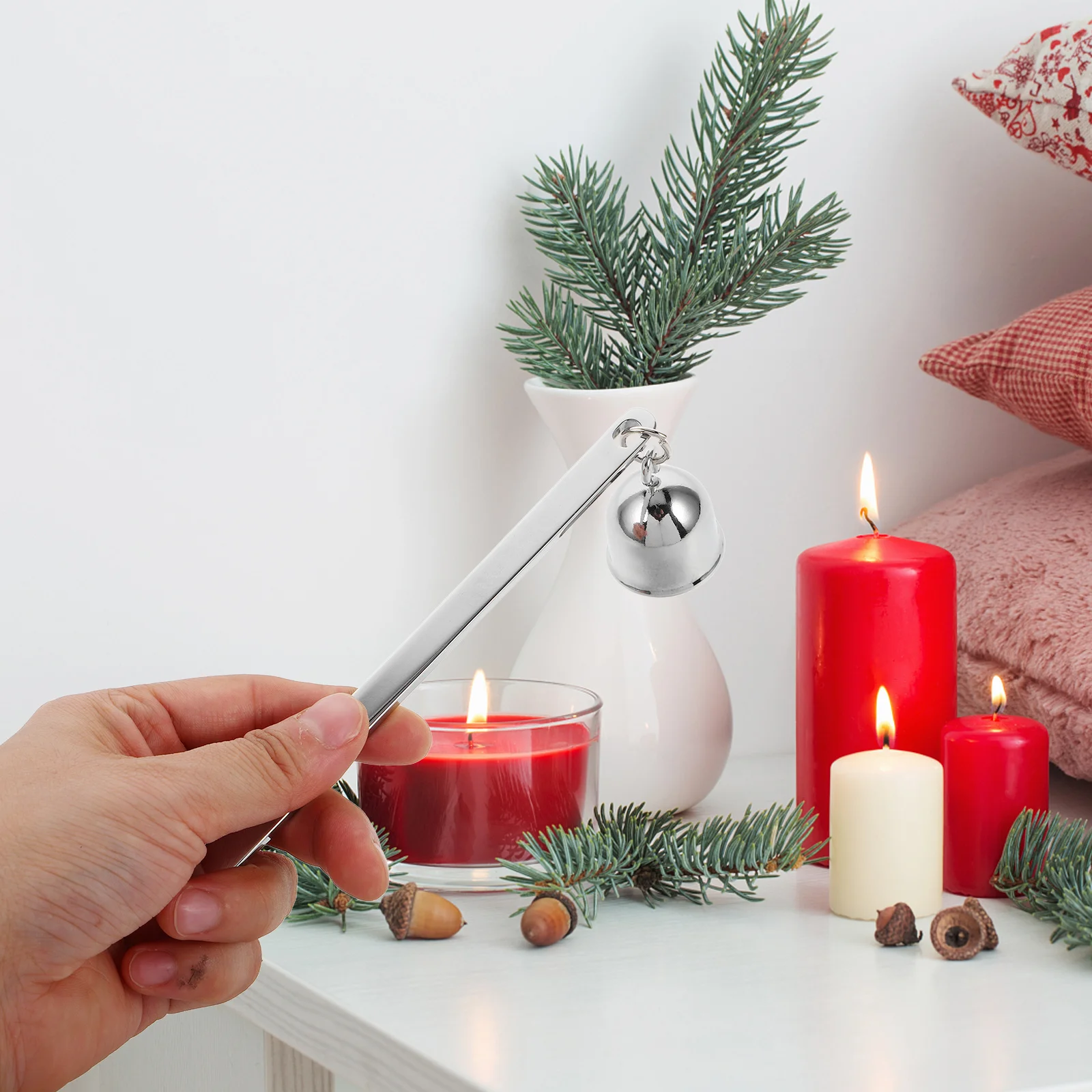 

1pcs Compact Extinguisher Steel Snuffer Vintage Long Handle For Jar Candles Home Decor Safety Accessory Tool