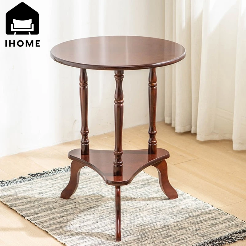 

European Style Coffee Table American Style Telephone Table Living Room Corner Table Rench Style Solid Wood Small Round Table New