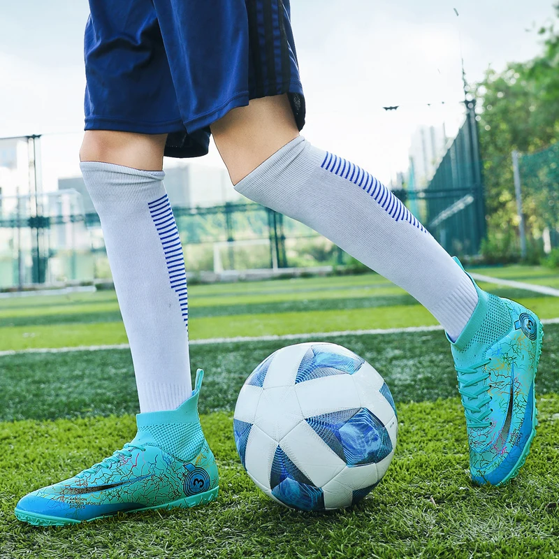 Zapatos de fútbol Unisex de gran tamaño, botas de fútbol de entrenamiento al aire libre, tacos de fútbol de césped antideslizantes para interiores