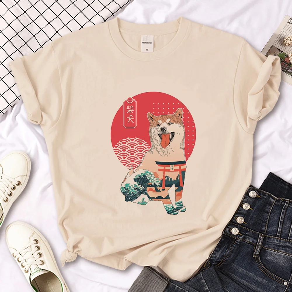 Akita Inu tshirt women Y2K t shirt girl funny designer clothing