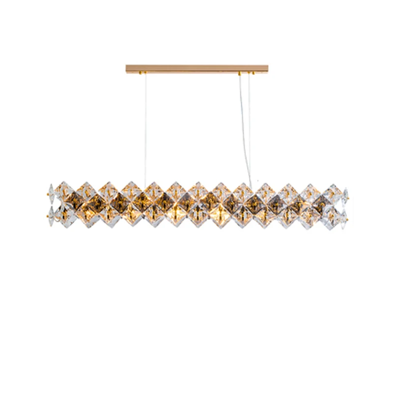 Luxury LED Square Crystal Round Chandelier Lustre Lighting Hanging Lamps Suspension Luminaire Lampen For Foyer