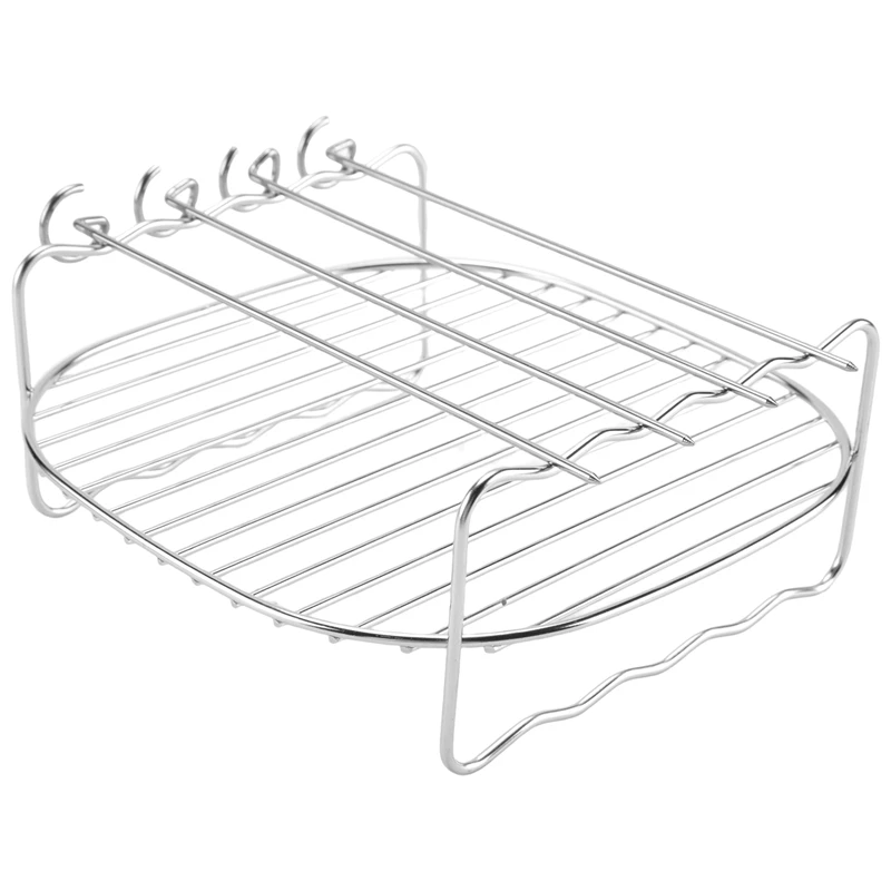 A01F-Air Fryer Double Layer Rack, Multi-Purpose Air Fryer Rack, Metal Holder Air Fryer Accessories(7Inch,4Pins)