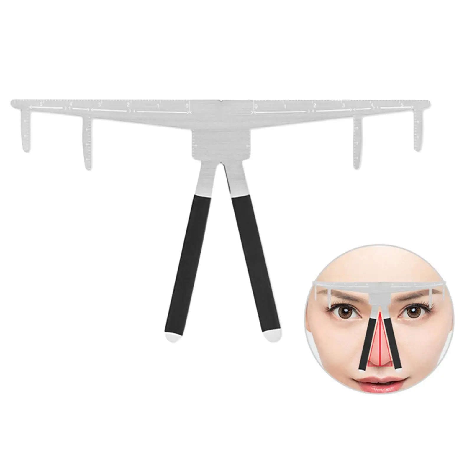 Stainless Steel Eyebrow Stencil Shaper Caliper Three Point Mapping Ruler for Accurate Brow Design and Measure
