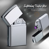 Portable metal intelligent arc pulse electronic cigarette lighter plasma USB charging windproof lighter cigarette accessories
