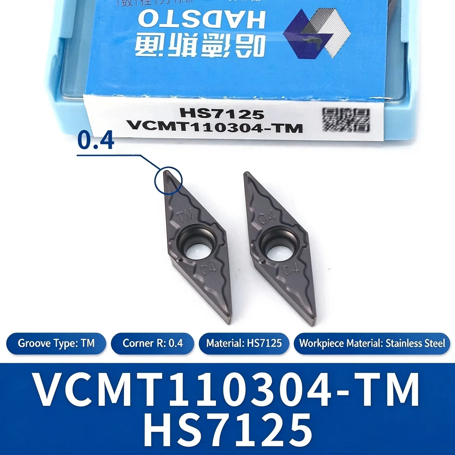 HADSTO VCMT110308 VCMT110304 VCMT160412 VCMT160408 VCMT160404 HS7125 Carbide Insert VCMT Inserts