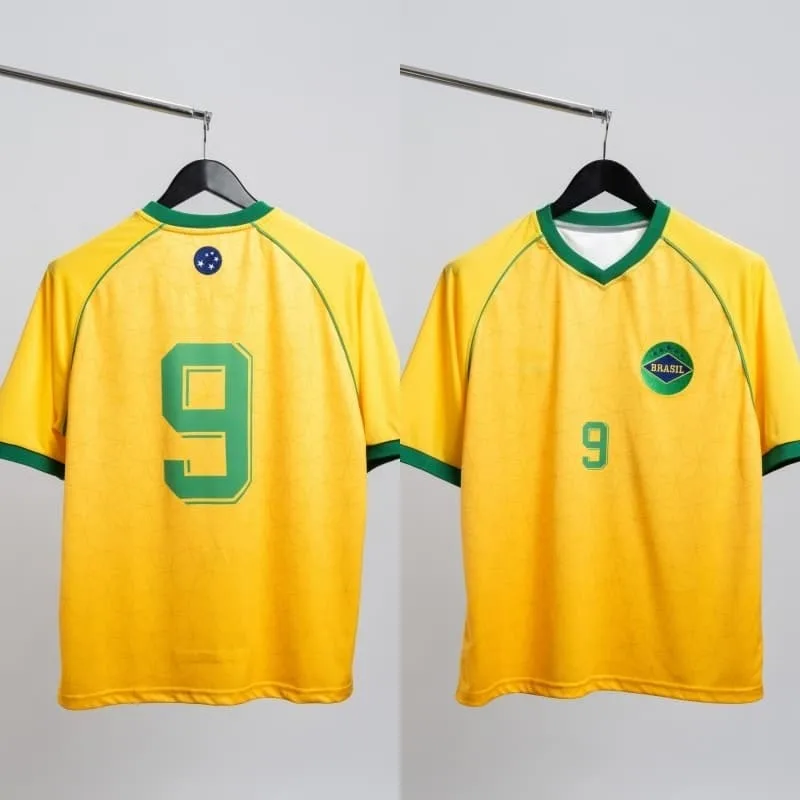 2026New South American Brazil Classic Jersey Stylish V-neck Unisex Adult & Children's Fan Outdoor Sports T-shirt Family Matching