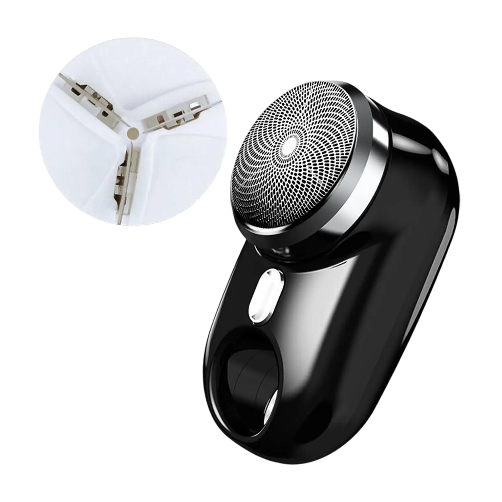 ماكينة حلاقة كهربائية محمولة للوجه من الفولاذ المقاوم للصدأ مدمجة مع أضواء محيطة ملونة خفيفة الوزن للرجال في الهواء الطلق