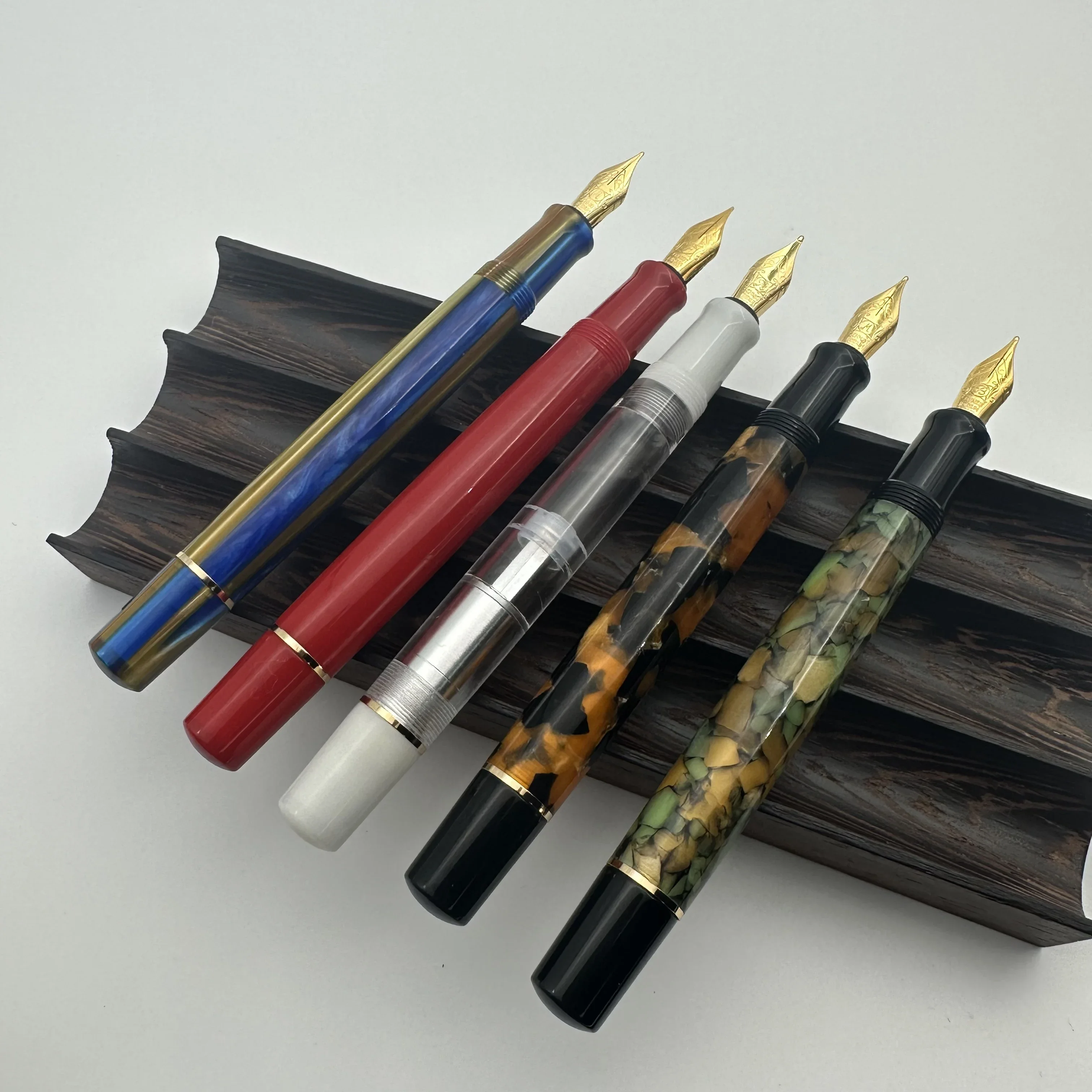 New Colors ADMOK M400 Acrylic Piston Fountain Pen Gold Clip Soft Smooth No.5 Schmidt Nib Inking Students Writing Pen Gift