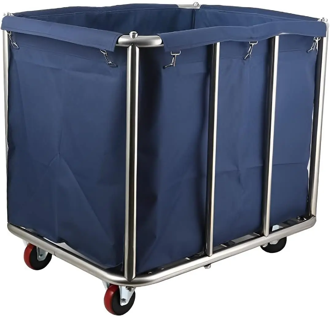 Cart With Wheels Heavy Duty Rolling Storage Basket Organizer 330Lb Load Truck for Large Family or Commercial Hotels and Hospital