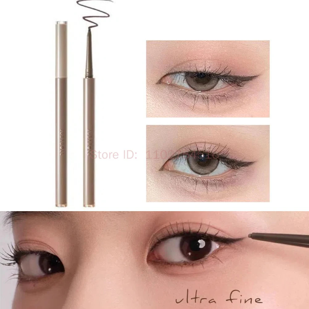 Judydoll Schwarzbrauner wasserdichter Eyeliner-Gelstift, glatt, nicht blühend, langlebiger Eyeliner, liegender Seidenraupenstift, koreanisches Augen-Make-up