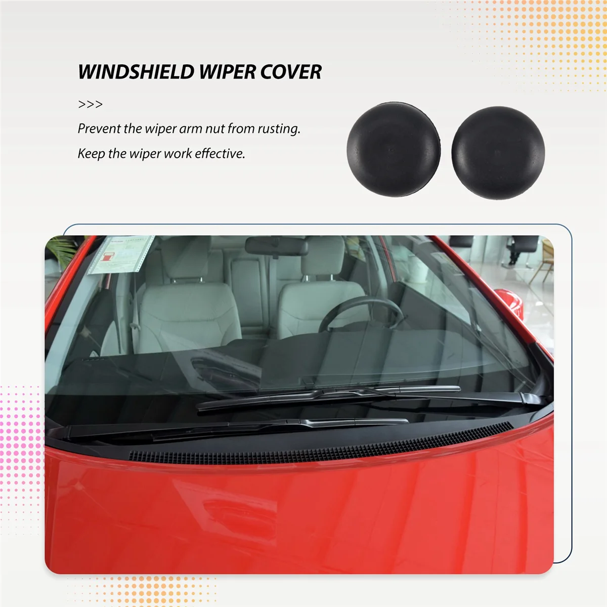 2Pcs Wiper Front Wiper Arm Nut Cover Cap Bolt for Honda Accord Fit Jazz Ridgeline Civic Odyssey Pilot CRV