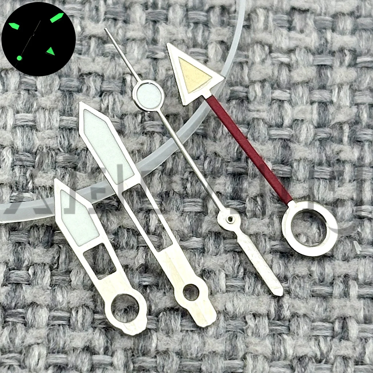 Multi-color Hollow GMT Watch Hands Green Luminous Needle Fit NH34 Automatic Movement Custom Watch Modification Replacement Parts