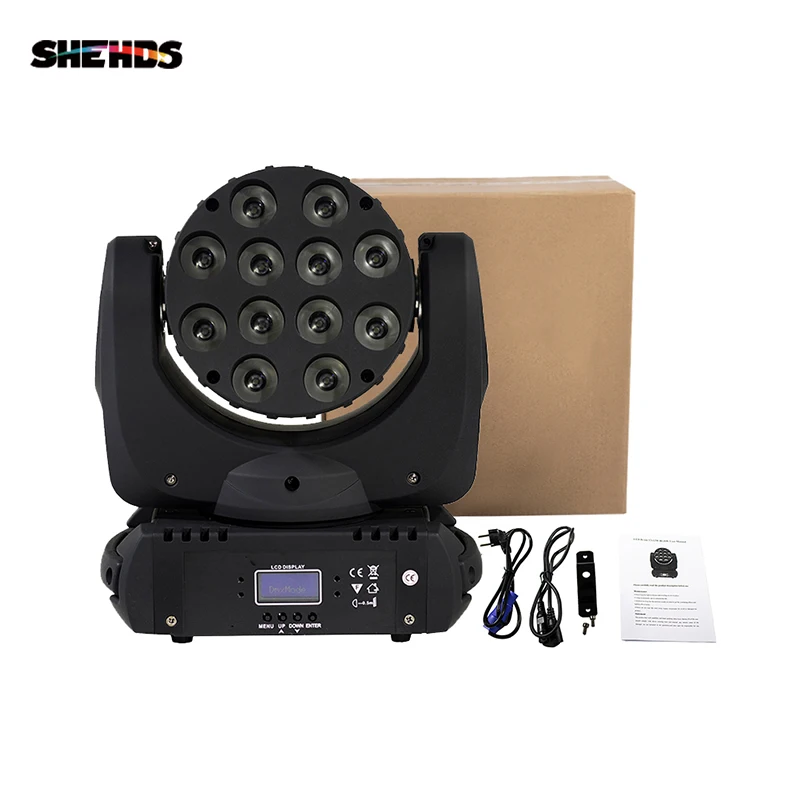 SHEHDS 12X12W ledes Mozgató fejét Lemeztartó ligh RGBW DMX Félfogadás Világítás számára Lemeztár parites Lemezlovas esküvői színpadon ligh hatása professzionális