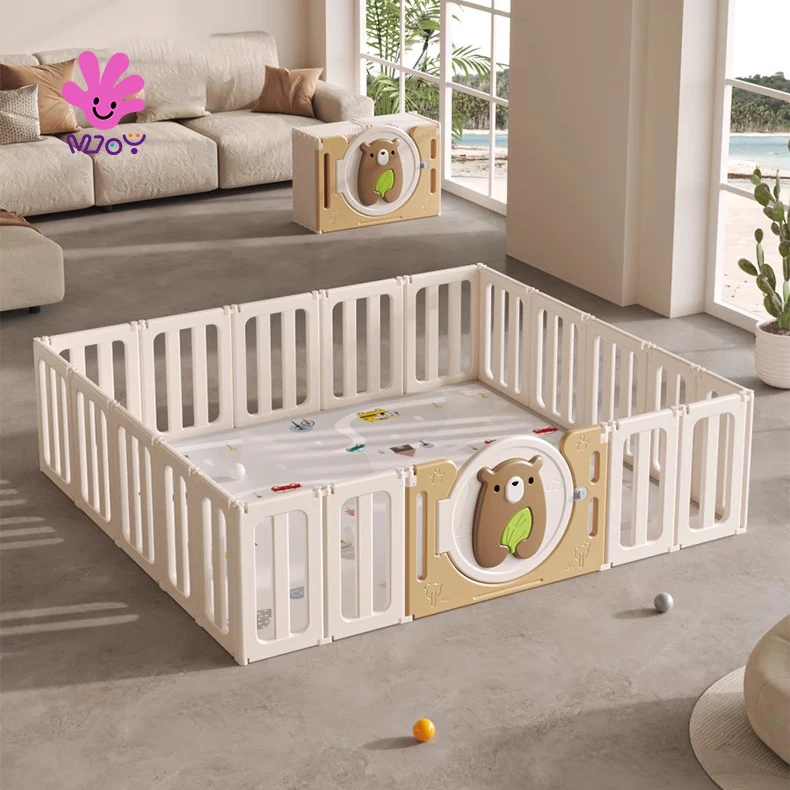 

Dubai Hot Sale Baby Playpen Cute Bear Foldable HDPE Plastic Fence Playground Toddler Playpen