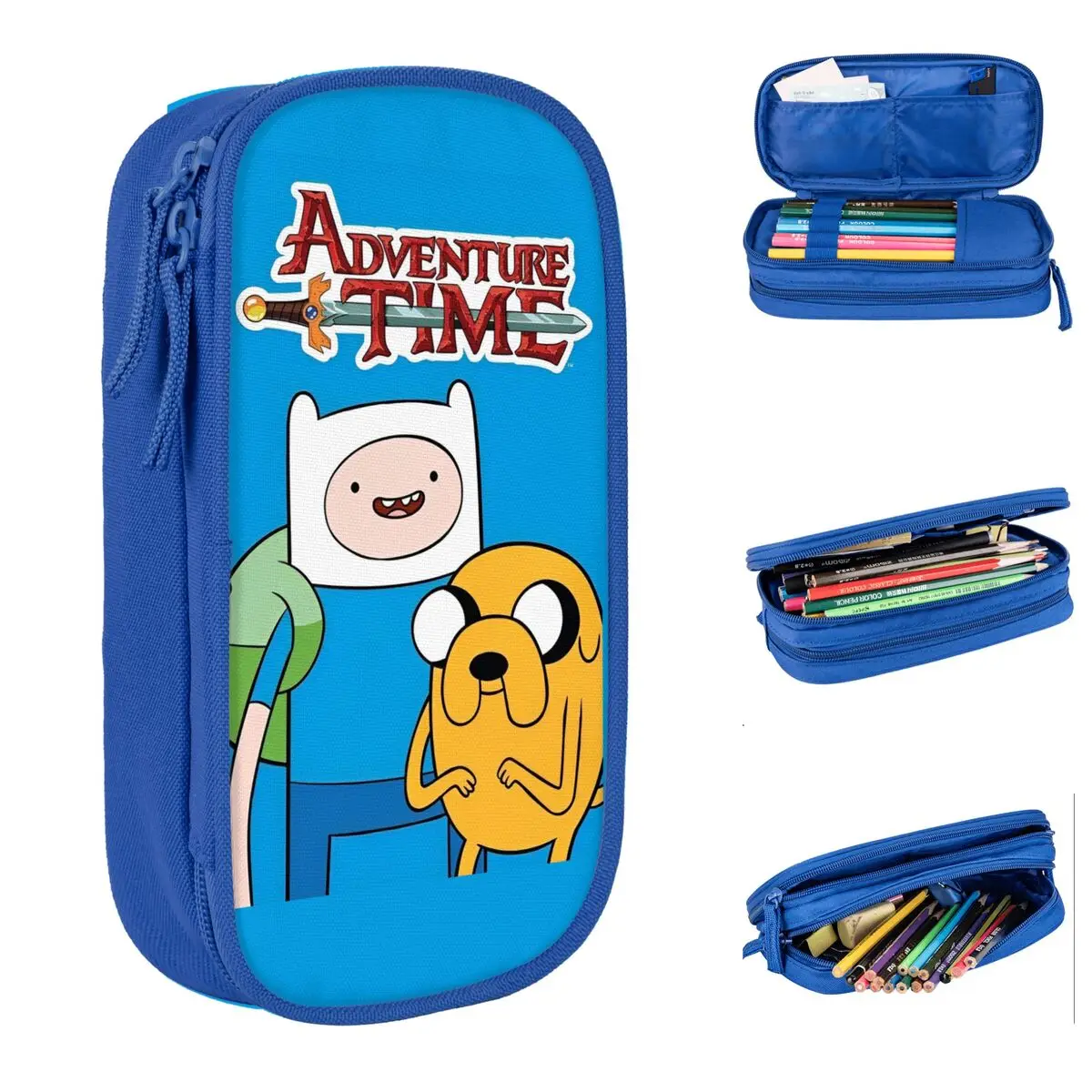 Adventures Times Pencil Cases New Finn & Jake Pen Bag for Student Big Capacity Students School Zipper Pencilcases