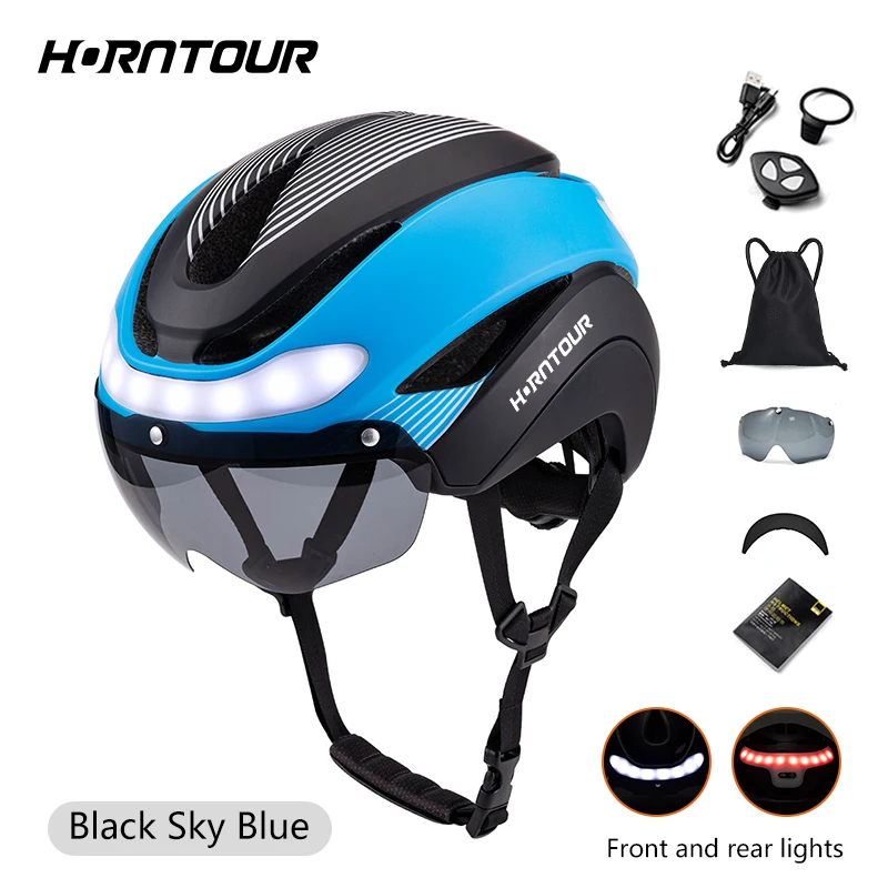 Horntour Fahrradhelm Ride LED Lichter Racing Rennrad Helm Männer und Frauen Outdoor Sports Pro Radfahren Bicicleta Sicherheitskappe ﻿ – Detail 19