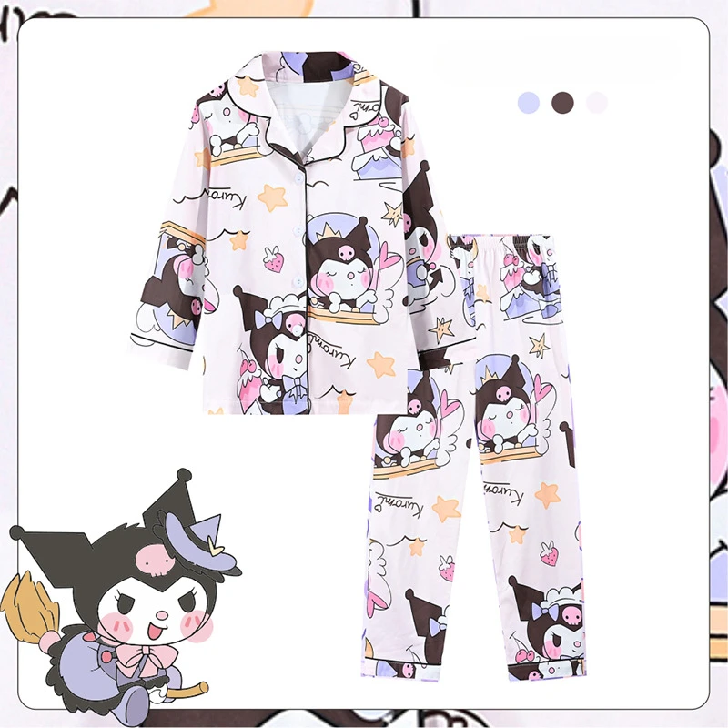 Disney Cartoon Children Pajama Sets Causal Lapel Soft Comfortable Kids Nightwear Set Vivid Patterns Breathable Indoor Costume