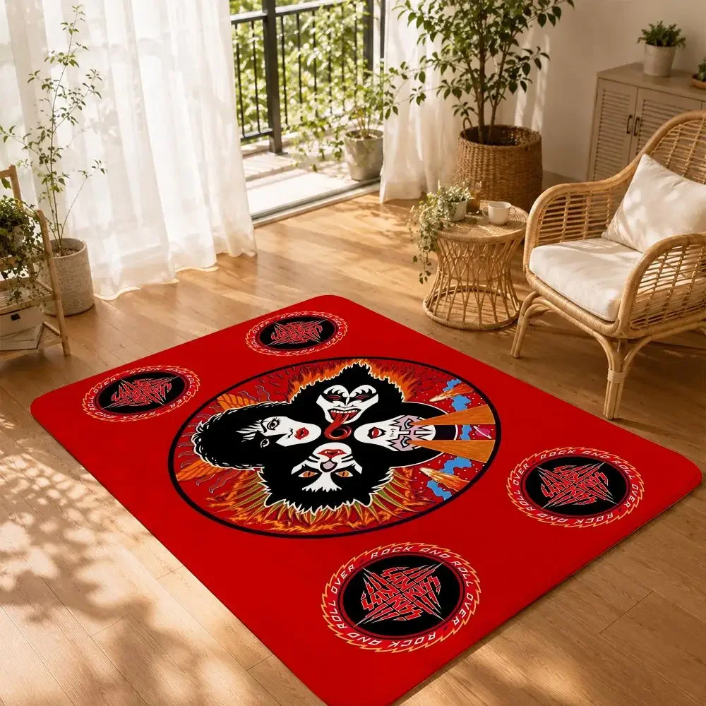 Rock Band K-Kiss Floor Mat Non-Slip Absorbent Floor Mat Decorative Rug for Home Bathroom Bedroom Entryway