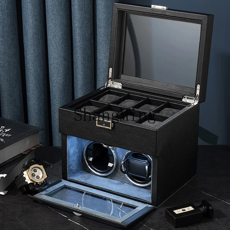 

CL electric watch shaker storage box carbon fiber pattern PU automatic winding box mechanical watch rotating motor
