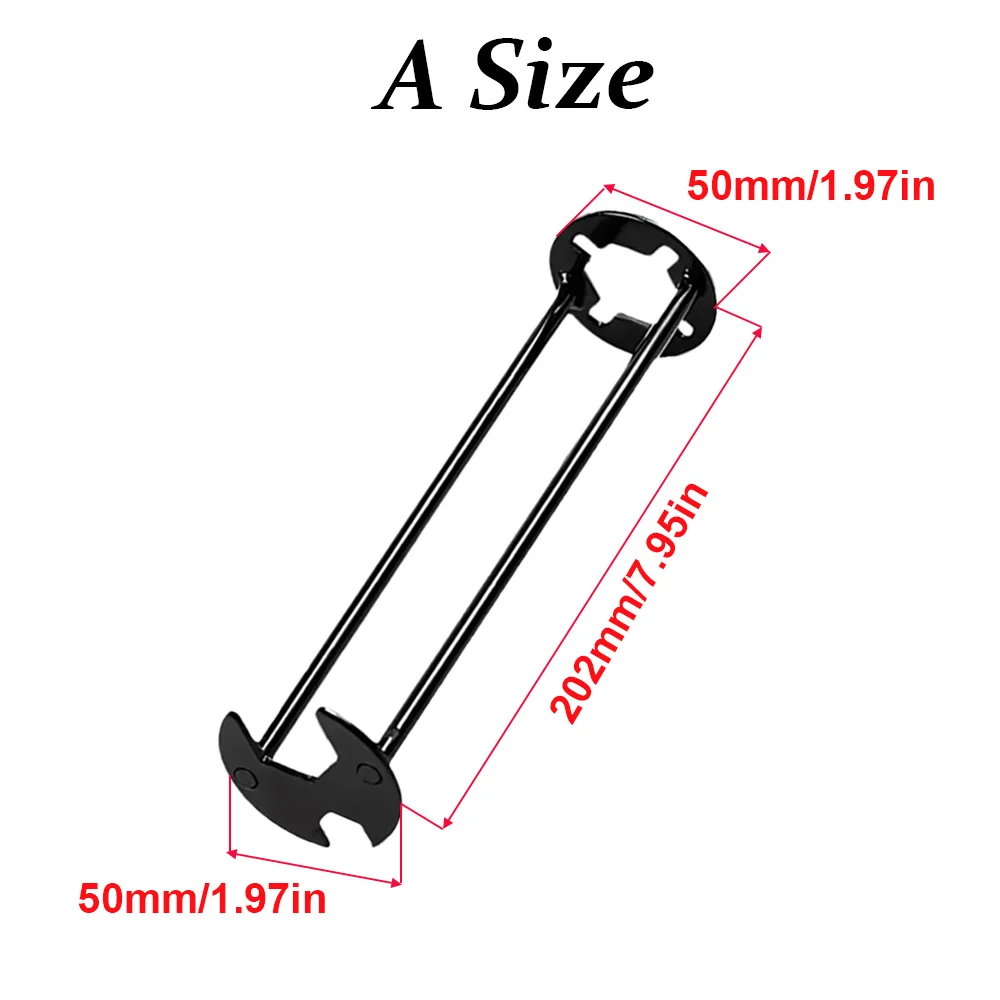 Multifunctional Sink Wrench Four-claw Hexagon Wrench Dual Head Basin Wrench Set Home Kitchen Bathroom Plumbing Maintenance